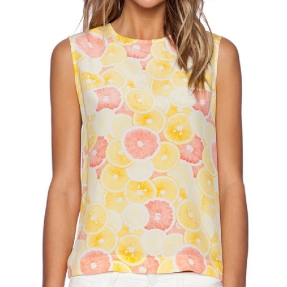 Equipment Tops - Equipment silk lemon/ grapefruit print small